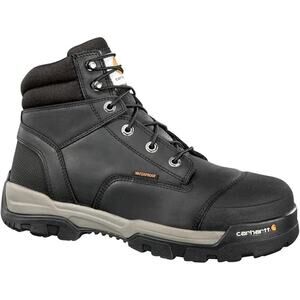 Carhartt Men's 10.5 Black Ground Force 6" Work Boots Waterproof Comp Toe LB4-12
